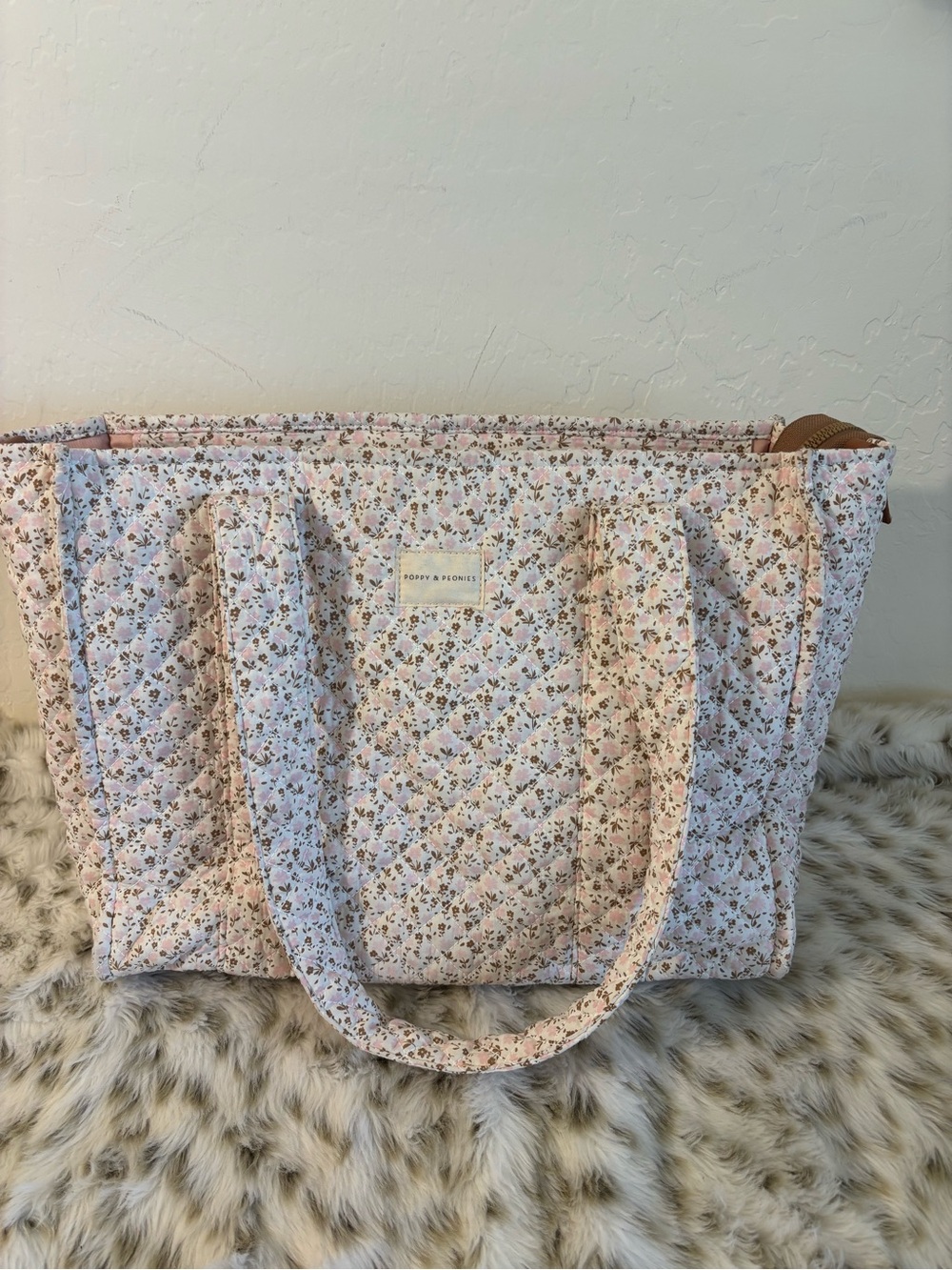 Poppy & Peonies Quilted Floral Tote Bag